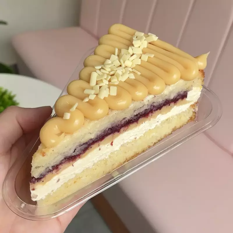 Fatia de frutas vermelhas e Ninho