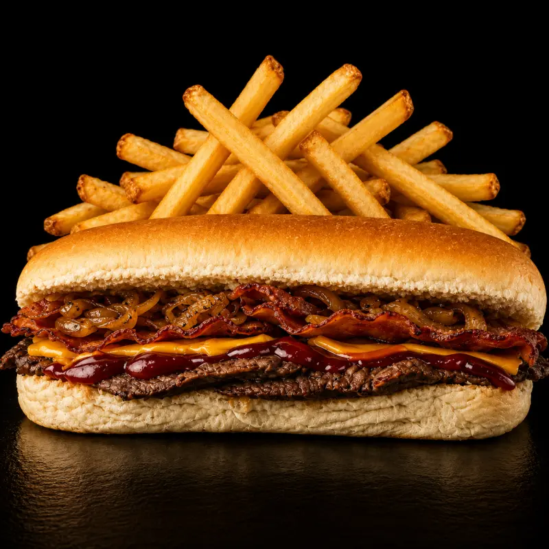 Lomito Caramel + Papas Fritas