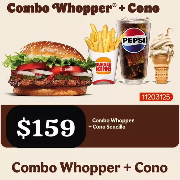 Combo Whopper + cono