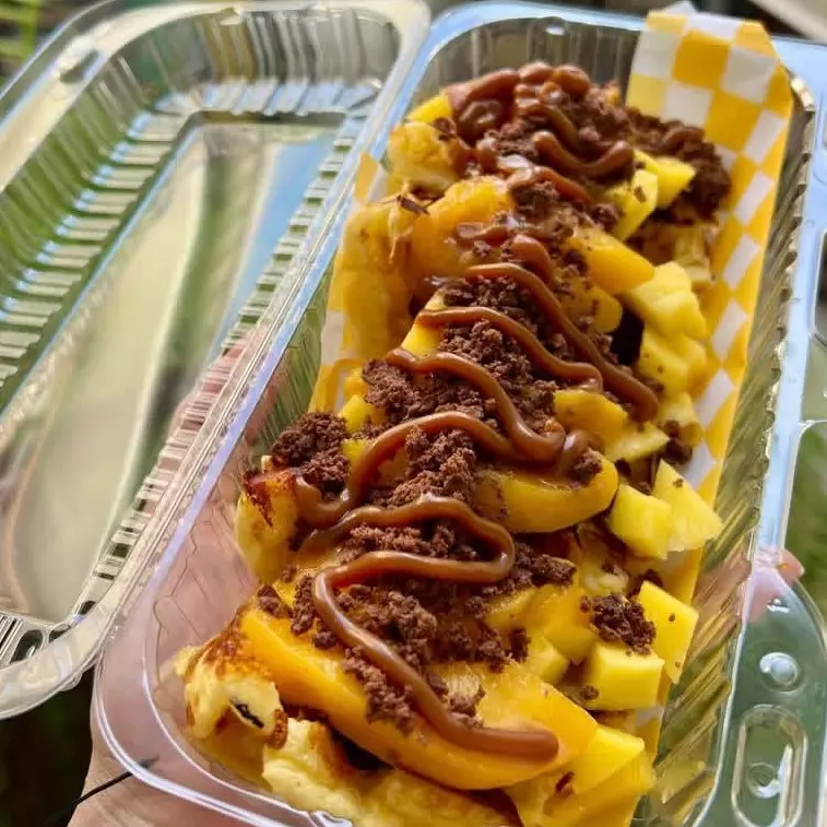 Waffle de frutos amarillos