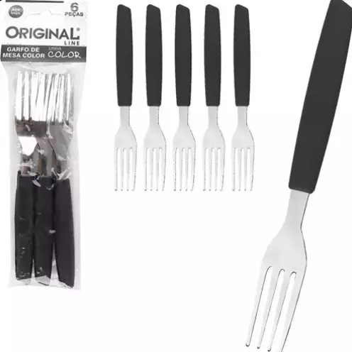 Conjunto Garfo 6 unidades cor Preto