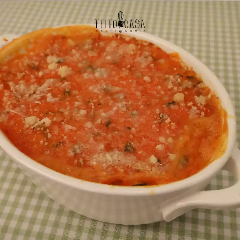 Gratinado de abóbora e frango