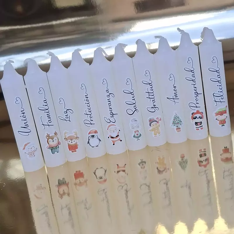 Velas baby blanca pte x10 navideño