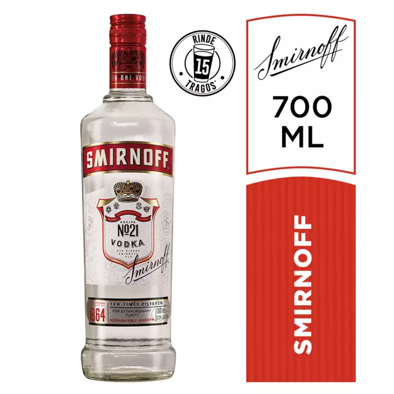 Vodka Smirnoff Red 37.5° 700 c.c