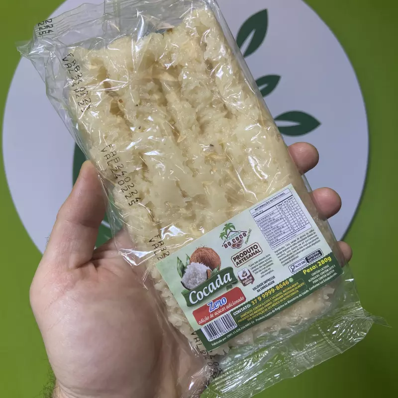 Cocada branca zero açúcar