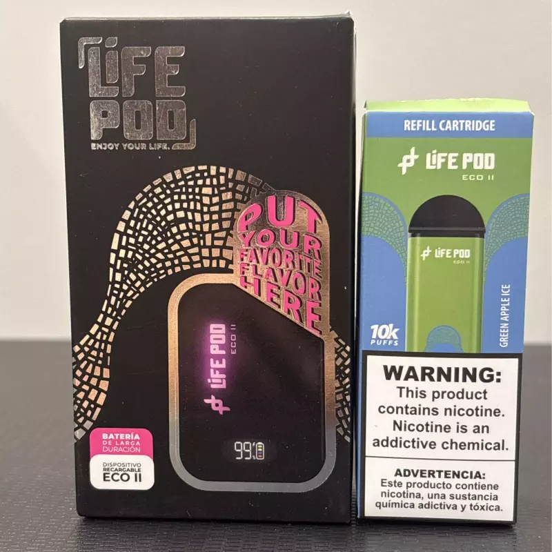 KIT LIFE POD ECO 2 10k MAÇÃ VERDE