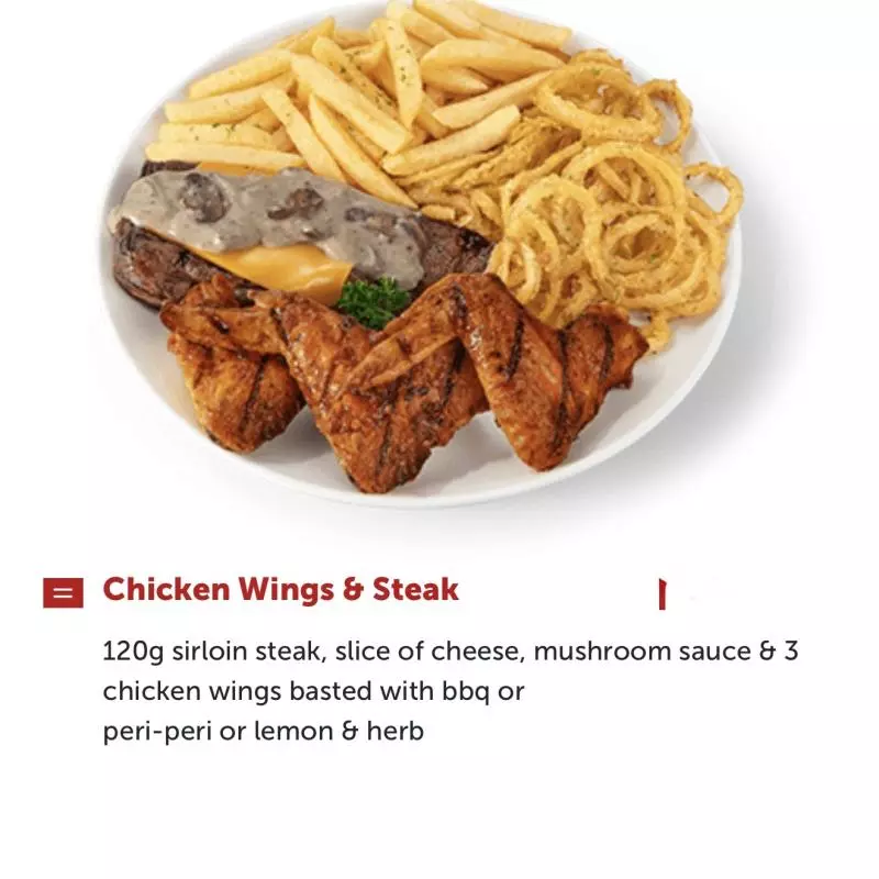 chicken wings &steak