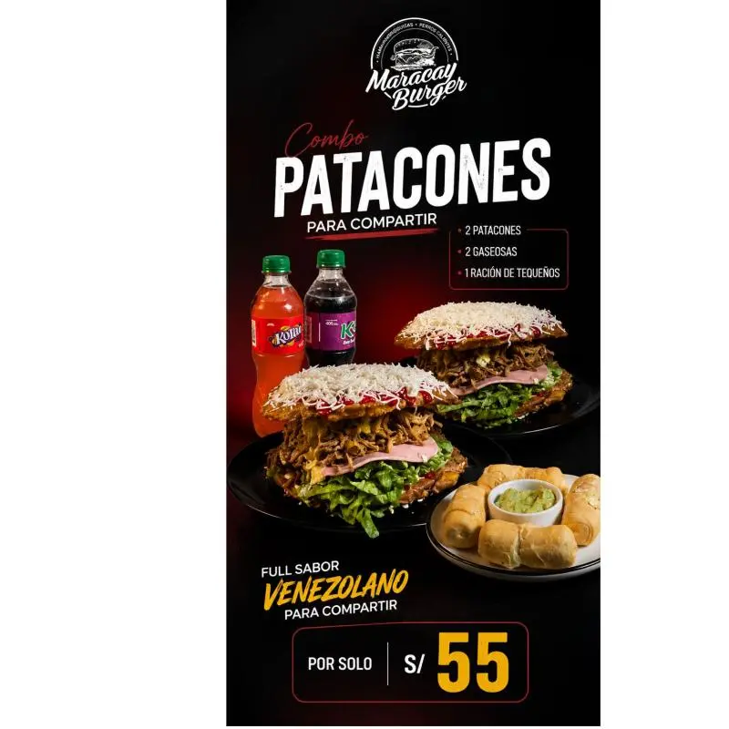 2 PATACONES + 1 RACION DE TEQUEÑOS
