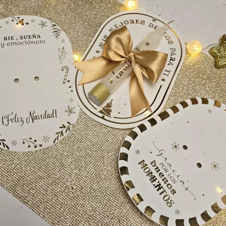 Tarjeta Flor x 6 Navidad