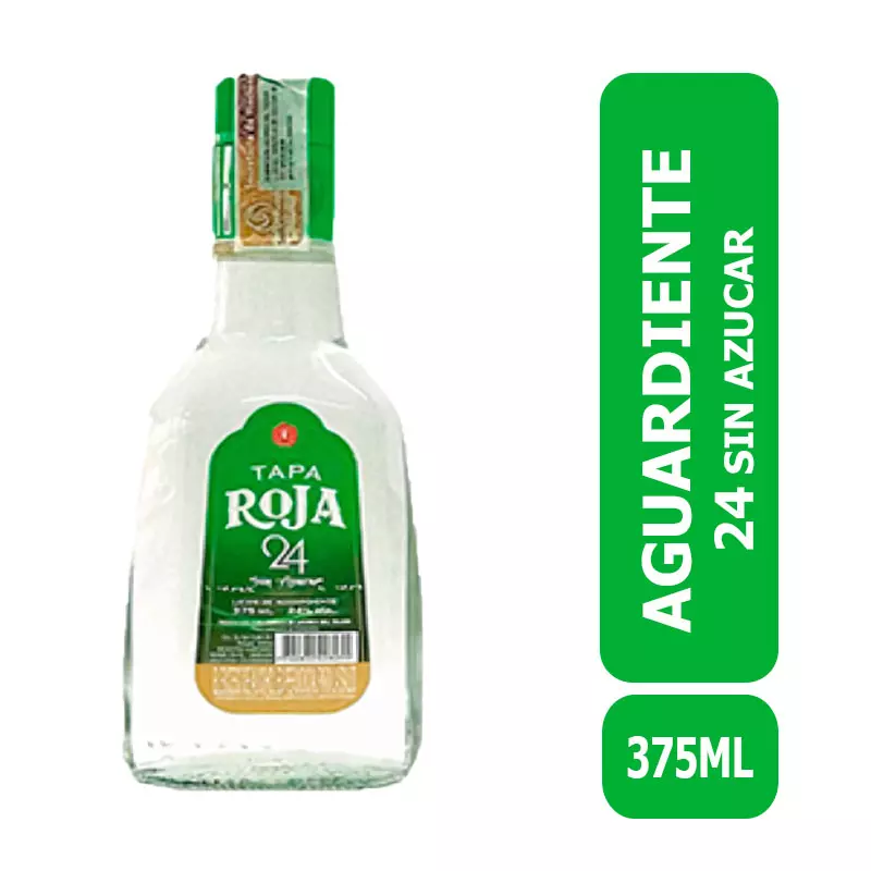 Aguardiente Tapa Roja 24 verde 375ml