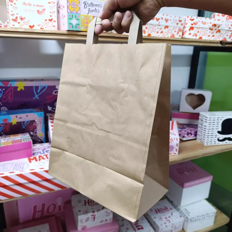 Bolsa marron mediana asa torchada