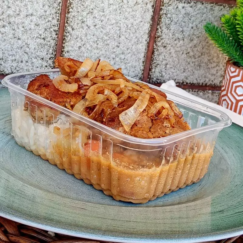 Filé suíno com feijão eriquecido