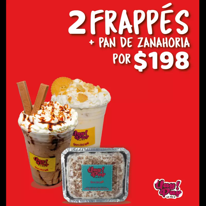 2 frappés + pan de zanahoria