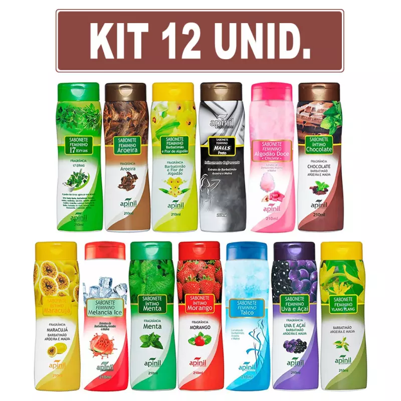 KIT 12 SABONETES ÍNTIMO - SORTIDOS