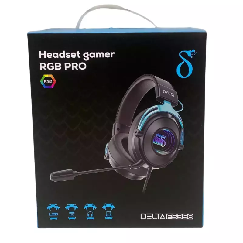 HEADSET GAMER RGB DELTA-F5398 BRANCO