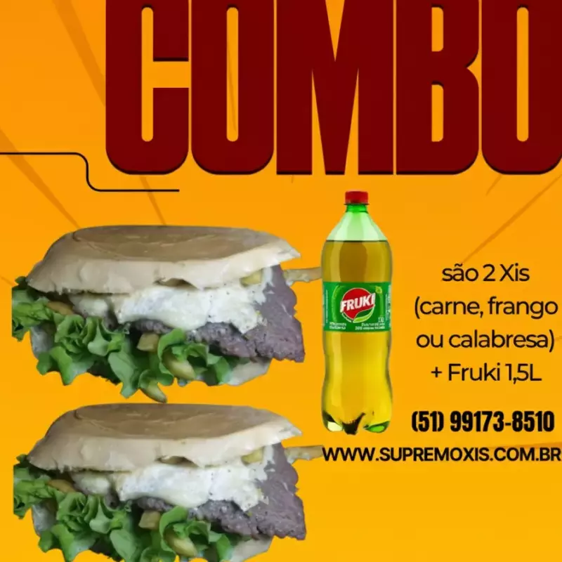 2 Carne/frango/calabresa+fruki 1.5L