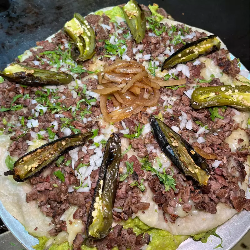 Pizza con arrachera