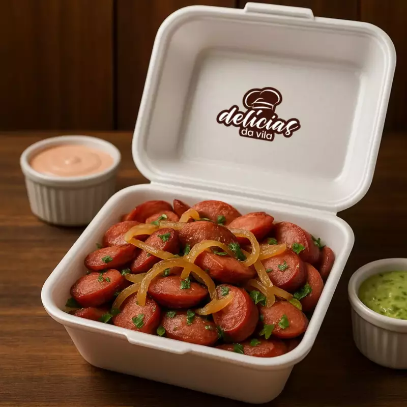 Linguiça frita acebolada
