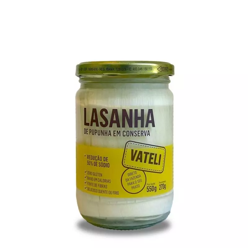 Lasanha de Pupunha em Conserva - Vateli 550g