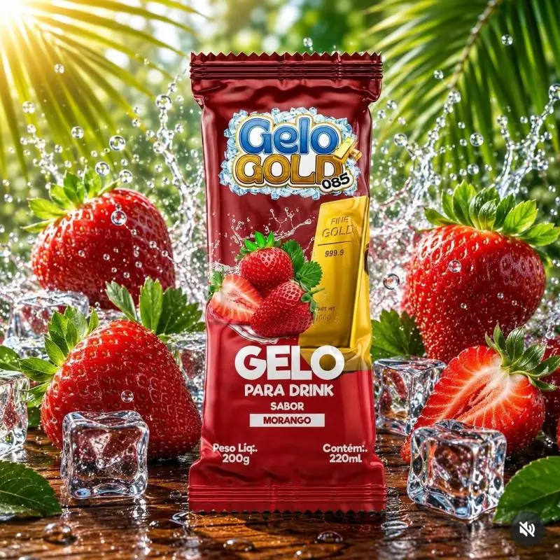 Gelo Saborizado Morango