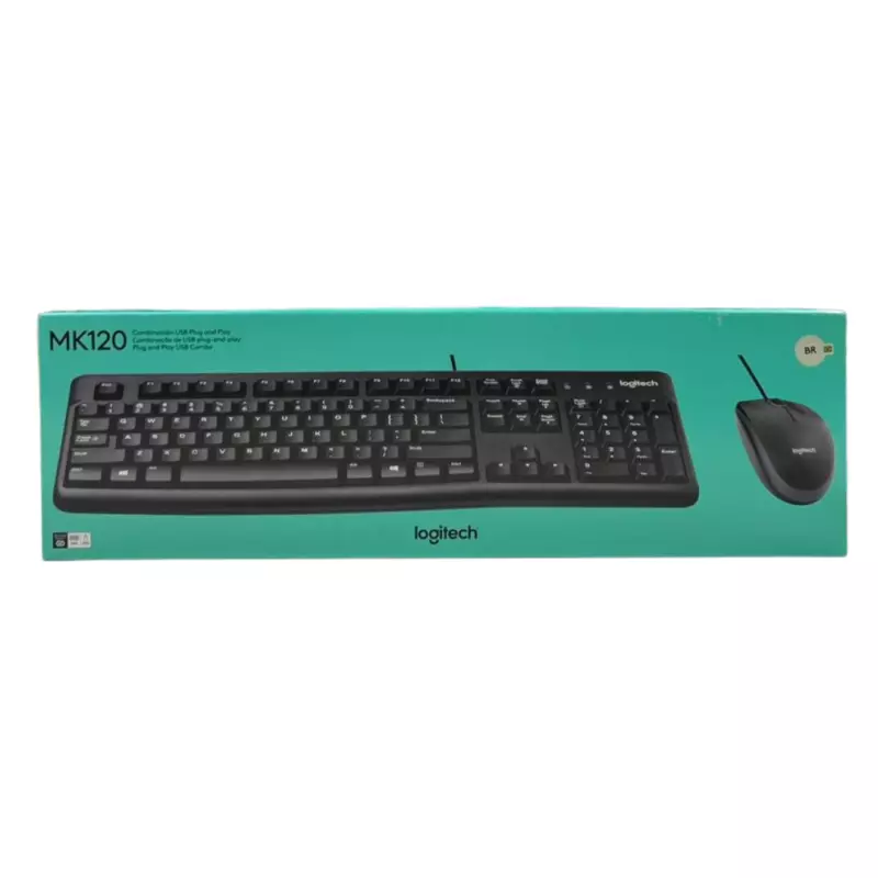 KIT TECLADO C/FIO LOGITECH MK120