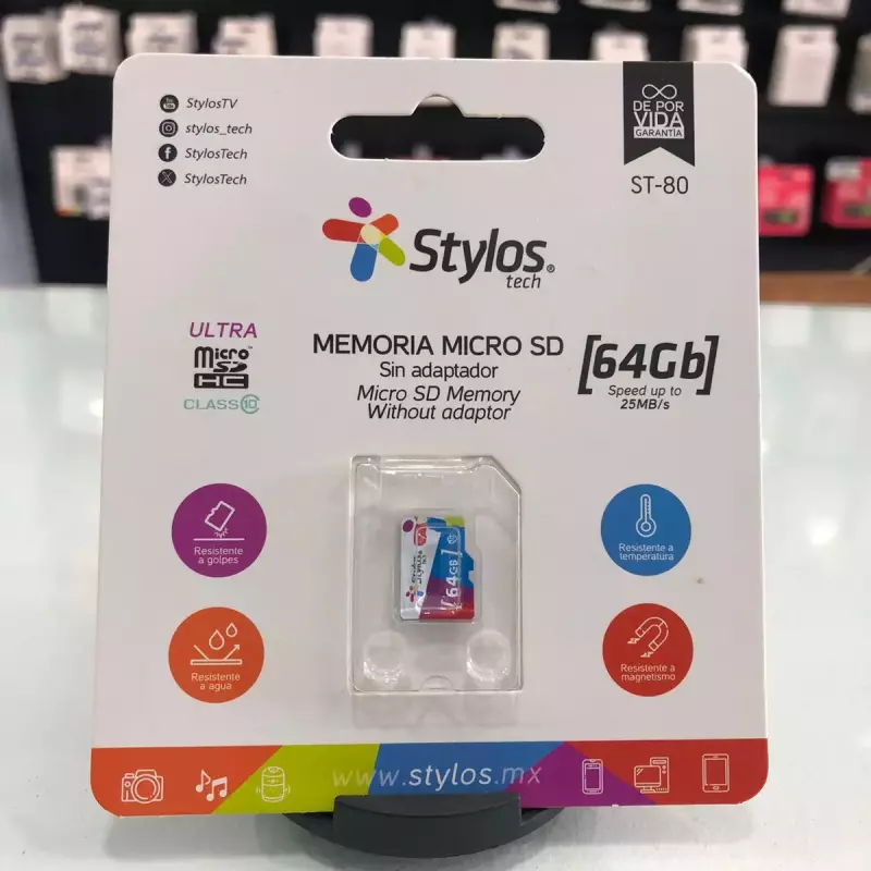 MEMORIA MICRO SD 64GB MARCA STYLOS