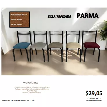 SILLA TAPIZADA PARMA