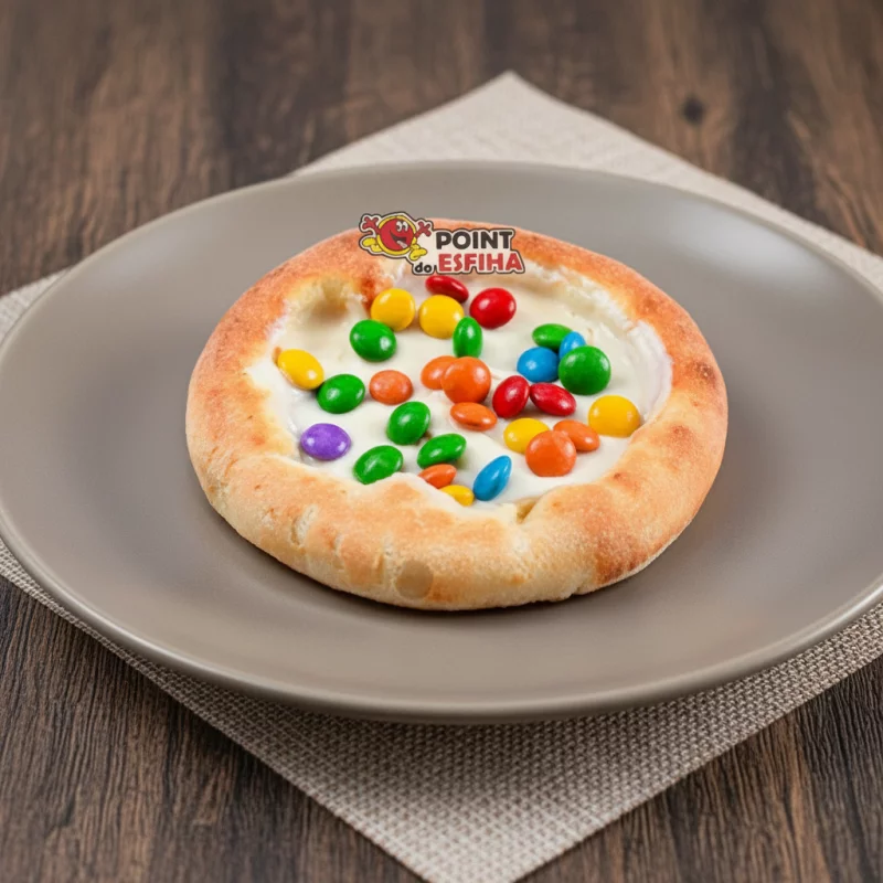 Esfiha de chocolate branco c confete