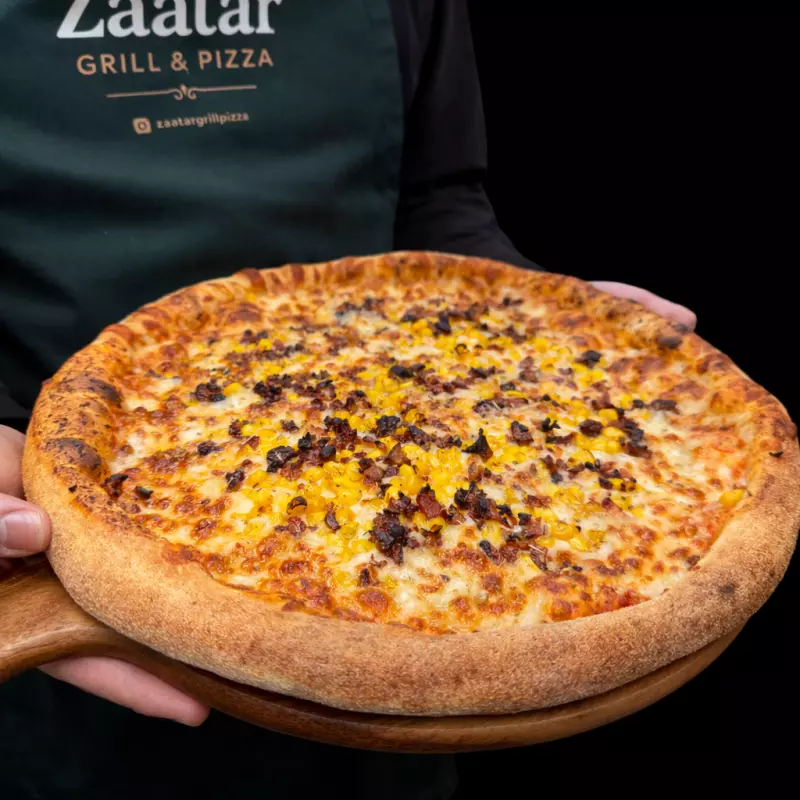 Pizza de Bacon com Milho