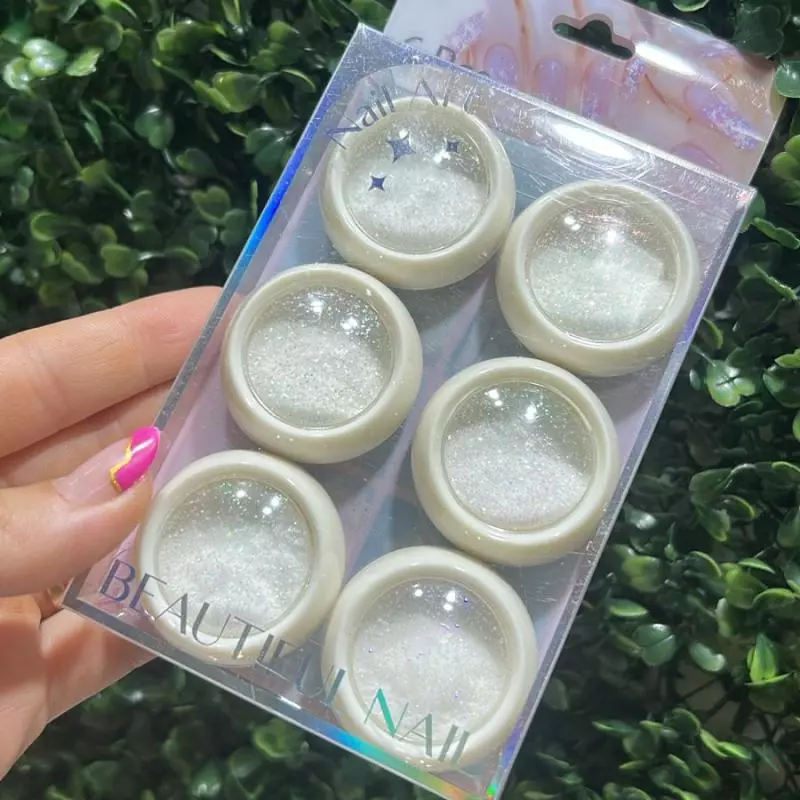 Cartela C/6 Glitte Fino Branco Claro