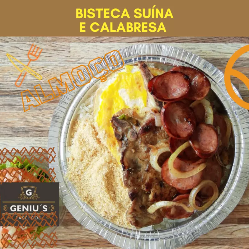 Bisteca Suína + Calabresa acebolada