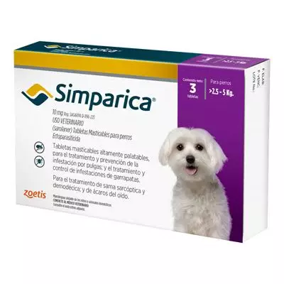 SIMPARICA 2.5 a 5 KG
