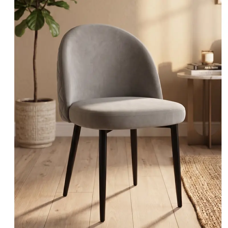 Silla Tapizada Sybil base negra GO