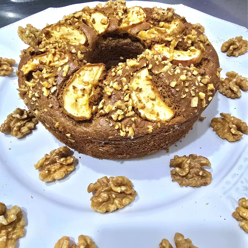 Bolo Red. Maçã c/ Nozes e UVA Passa