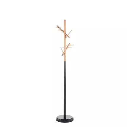 Perchero pie metal y madera Nergo