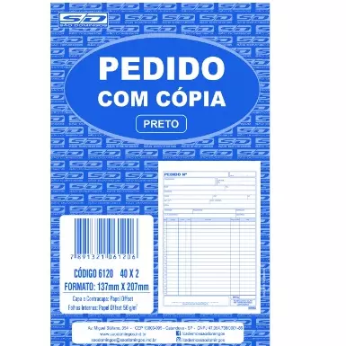 Talão Pedido Preto c/ Cópia (4487)