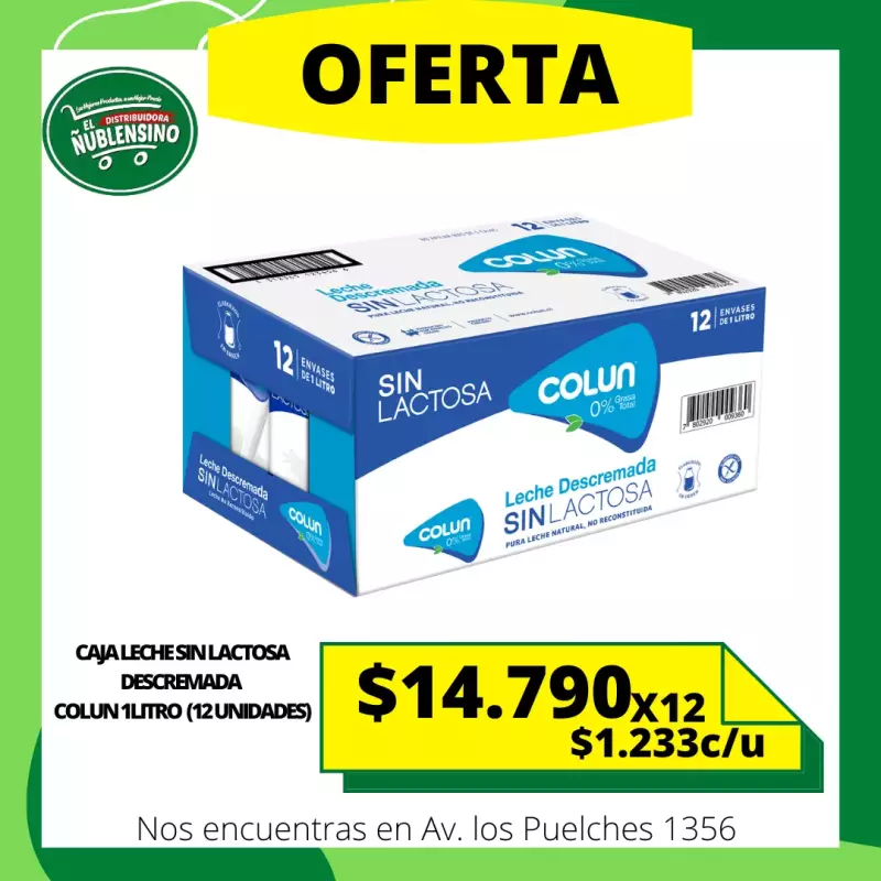 Caja leche sin lactosa descremada