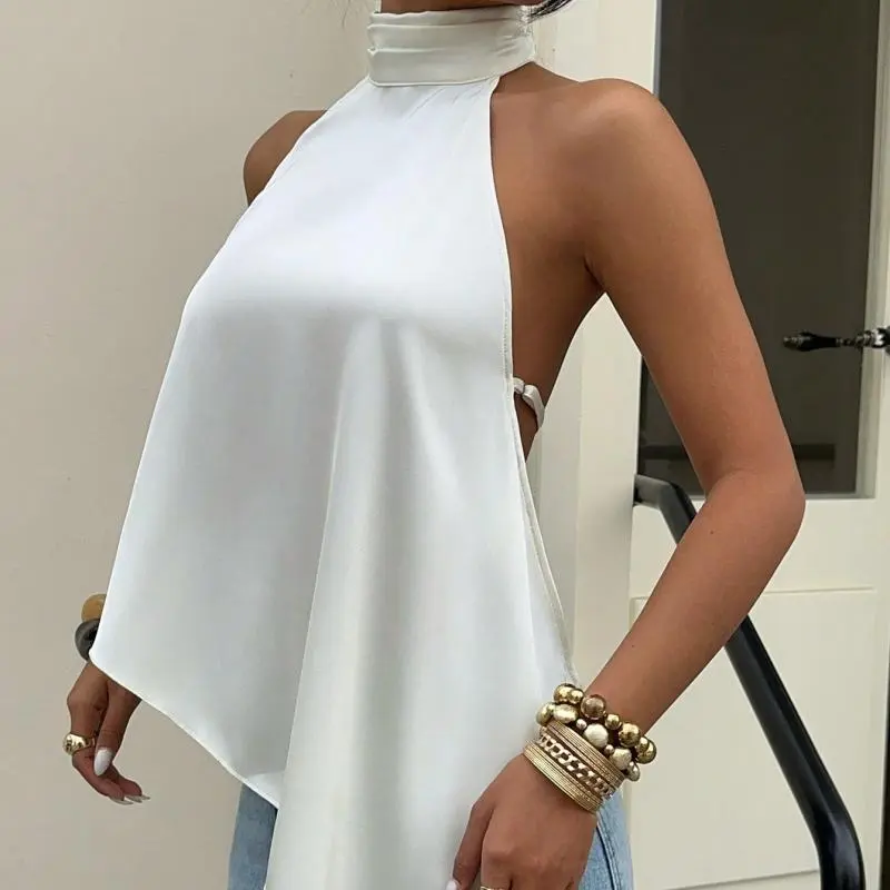 Blusa satén cuello