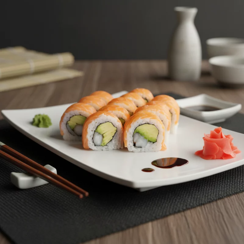 SAKE  EBI (Envuelto en Salmon)