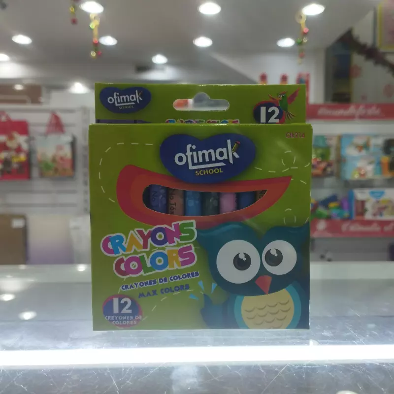 Crayones de cera Ofimak 12 piezas