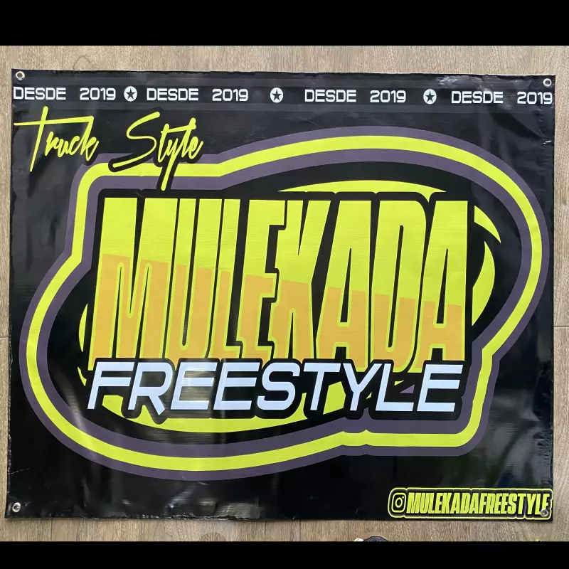 BANDEIRA LONA PRETA TRUCK STYLE