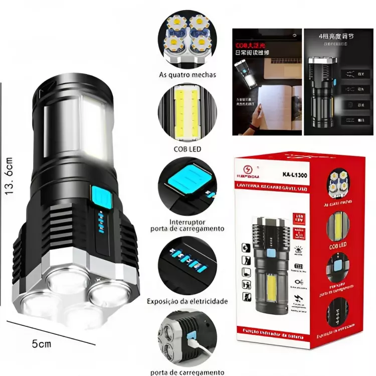 LANTERNA RECARREGÁVEL KA-L1300