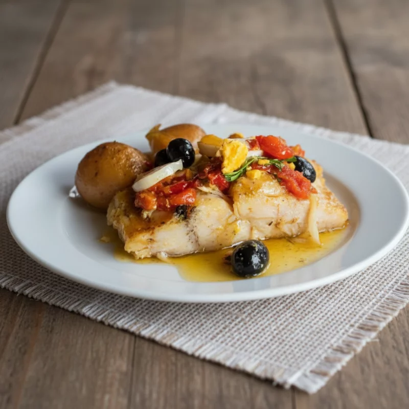 Bacalhau e purê de batata