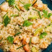 Risoto de ervas finas com camarão e