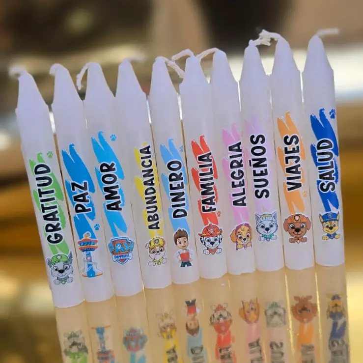 Velas 12cm pte x10 paw patrol