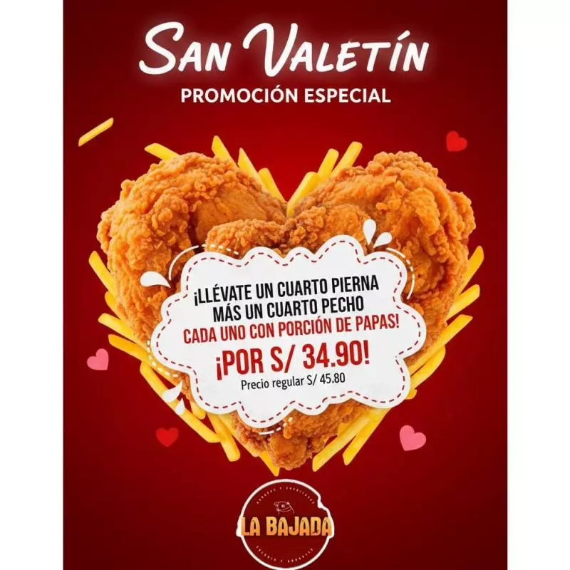 PROMO SAN VALENTÍN - 2 CUARTOS POLLO