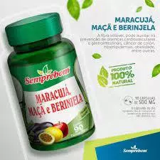Maracujá, Maçã e Berinjela 90 cápsulas - 500m