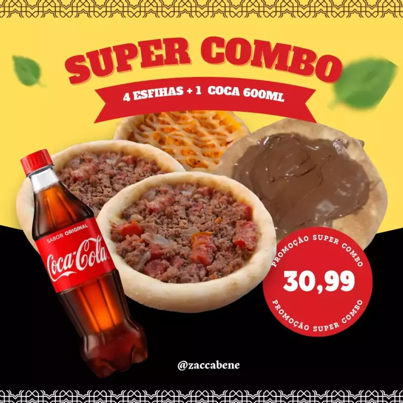 Combo 2 - 4 esfihas +1 Coca 600ml
