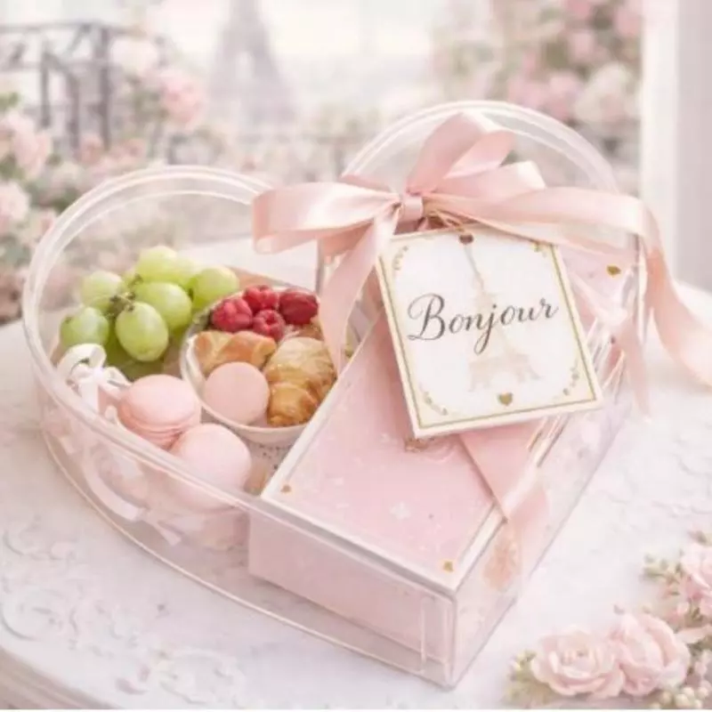 Cofre corazón acrilico con tapa