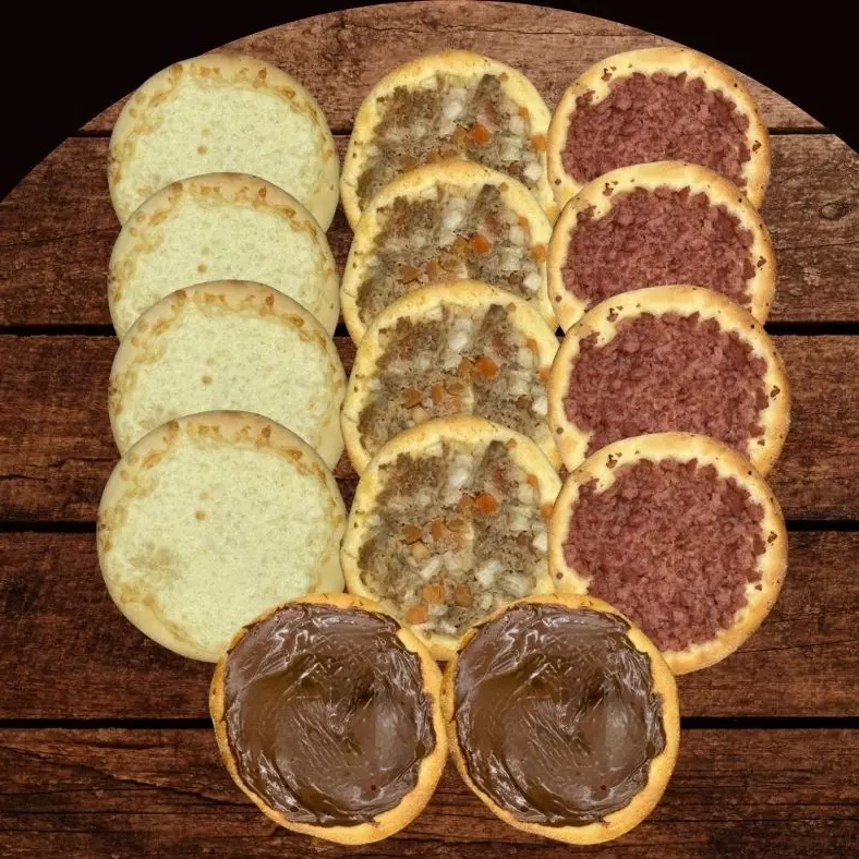 Combo 2(4carne/4queijo/4calab/2 nut)